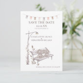 日時を守るベンチに乗った猫結婚たち 案内状 (スタンド正面)