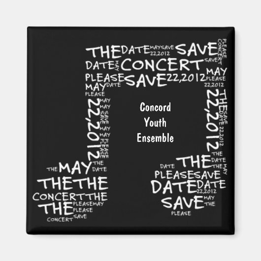 日時コンサートを保存する マグネット (正面)