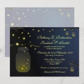 日暮れのメイソンジャーとホタルの光 招待状 (正面/裏面)