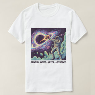"日曜の夜のライト…宇宙へ" 宇宙フットボール Tシャツ