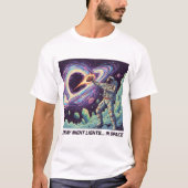 "日曜の夜のライト…宇宙へ" 宇宙フットボール Tシャツ (正面)
