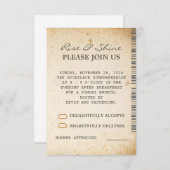 日曜の朝食 追加の結婚式出欠確認カード 招待状 (正面/裏面)