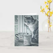 日曜コーヒー空白のノートカード カード (黄色い花)