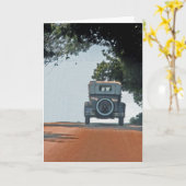 日曜乗り物のグリーティングカード カード (黄色い花)