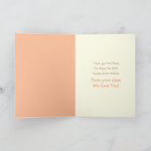 日曜学校の教師が子供を訓練する聖書のひよこたち サンキューカード (内部)