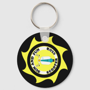 日曜日およびおもしろいのロゴKEYCHAIN (黒) キーホルダー
