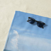 日曜日およびおもしろいの家族休暇のヤシの木の砂の空 ビーチタオル (インサイチュ)