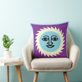 日曜日およびクローバーの紫色の枕 クッション (椅子)