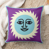 日曜日およびクローバーの紫色の枕 クッション (ブランケット)