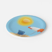 日曜日およびビーチパラソル ペーパープレート (アングル)