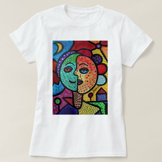 日曜日および月のカップル Tシャツ (デザイン正面)