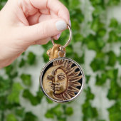 日曜日および月のチャームのデザイン キーホルダー (手)