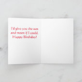 日曜日および月のバースデー・カード カード (内部)