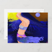 日曜日および月の女神5.6" x4.25"景色の郵便はがき ポストカード (正面/裏面)