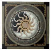 日曜日および月の異教徒の車輪 タイル (正面)