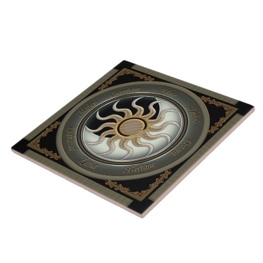 日曜日および月の異教徒の車輪 タイル (側面)