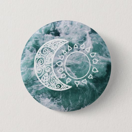 日曜日および月ボタン 缶バッジ (正面)