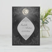 日曜日および月愛-クラシックな結婚式招待状 招待状 (スタンド正面)