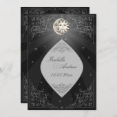 日曜日および月愛-クラシックな結婚式招待状 招待状 (正面/裏面)