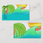 日曜日および波の名刺のテンプレート 名刺 (正面/裏面)