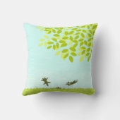 日曜日および葉および黒猫 クッション (裏面)