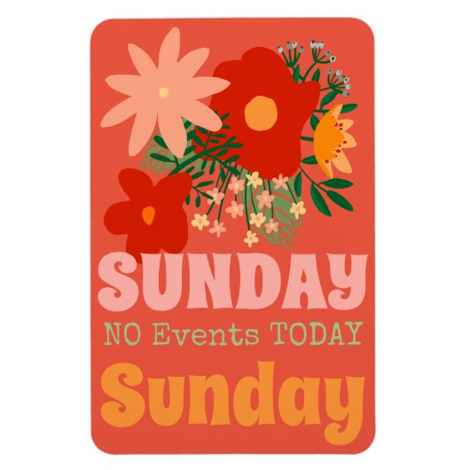 日曜日なしイベント今日マグネットボホカラフルピンク マグネット (縦)