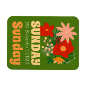 日曜日なしイベント今日マグネットボホカラフル緑 マグネット (横)