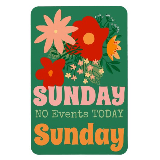 日曜日なしイベント今日マグネットボホカラフル緑 マグネット (縦)