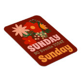 日曜日なしイベント今日マグネットボホカラフル茶色 マグネット (右側)