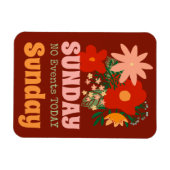 日曜日なしイベント今日マグネットボホカラフル茶色 マグネット (横)