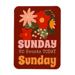 日曜日なしイベント今日マグネットボホカラフル茶色 マグネット