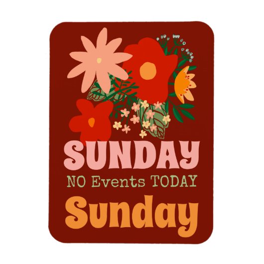 日曜日なしイベント今日マグネットボホカラフル茶色 マグネット (縦)