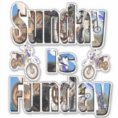 日曜日にバイクに乗る シール (正面)