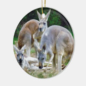 日曜日にリラックスしているオーストラリアのカンガルー セラミックオーナメント (左)