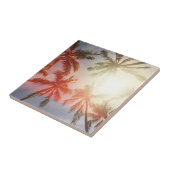 日曜日に対するココヤシの木の木 タイル (側面)