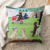 日曜日のおもしろいのラブラドールの絵を描くこと クッション (ブランケット)