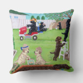 日曜日のおもしろいのラブラドールの絵を描くこと クッション (裏面)