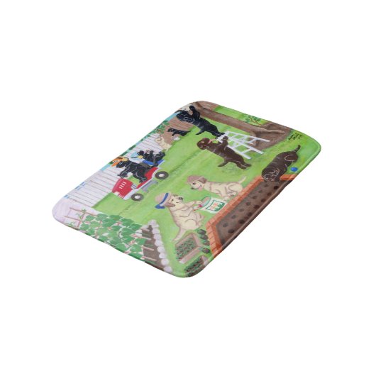 日曜日のおもしろいのラブラドールの絵を描くこと バスマット (アングル)