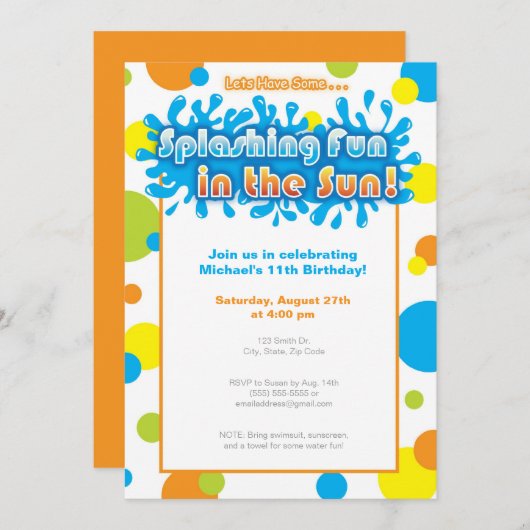 日曜日のおもしろいをはねかけること 招待状 (正面/裏面)