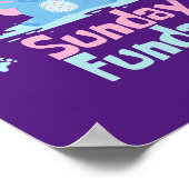 日曜日のおもしろい日のかわいいおもしろいゾウがシャワーを浴びる ポスター (角)