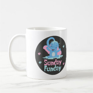日曜日のおもしろい日のかわいいおもしろいブルーエレファントシャワー コーヒーマグカップ