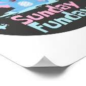 日曜日のおもしろい日のかわいいおもしろいブルーエレファントシャワー ポスター (角)