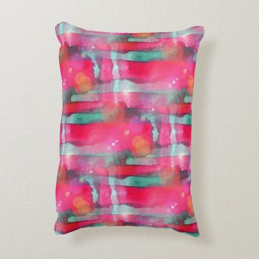 日曜日のまぶしさの抽象芸術の色彩の鮮やかな水彩画 アクセントクッション (裏面(縦))