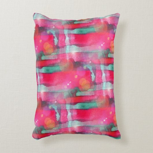 日曜日のまぶしさの抽象芸術の色彩の鮮やかな水彩画 アクセントクッション (正面(垂直))