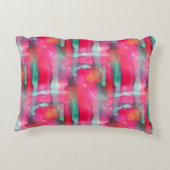 日曜日のまぶしさの抽象芸術の色彩の鮮やかな水彩画 アクセントクッション (裏面)