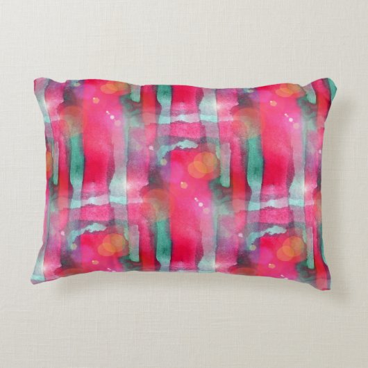 日曜日のまぶしさの抽象芸術の色彩の鮮やかな水彩画 アクセントクッション (裏面)