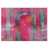 日曜日のまぶしさの抽象芸術の色彩の鮮やかな水彩画 カッティングボード (正面)