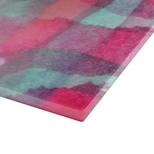 日曜日のまぶしさの抽象芸術の色彩の鮮やかな水彩画 カッティングボード (角)