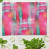 日曜日のまぶしさの抽象芸術の色彩の鮮やかな水彩画 キッチンタオル (折り畳み)