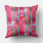 日曜日のまぶしさの抽象芸術の色彩の鮮やかな水彩画 クッション (裏面)